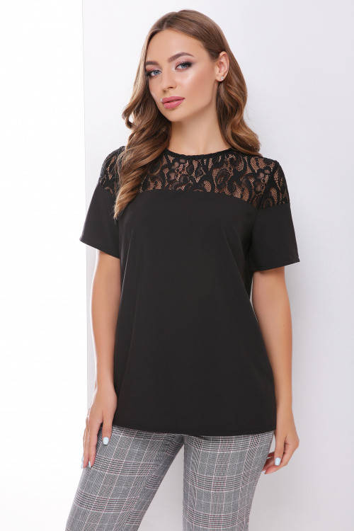 

Блузка из гипюра 1793 46/48, Черный