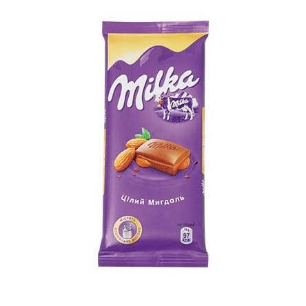 

5-шоколад Милка 90г. Целый миндаль