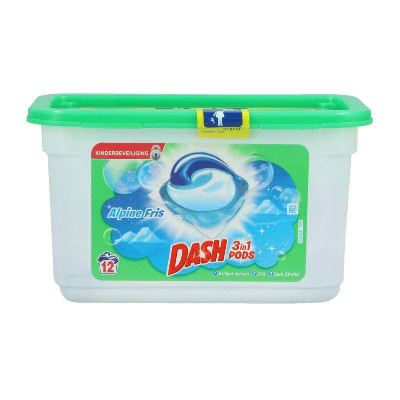 

Капсулы для стирки Универсальные Альпийская Свежесть 3в1 Dash, 12 шт