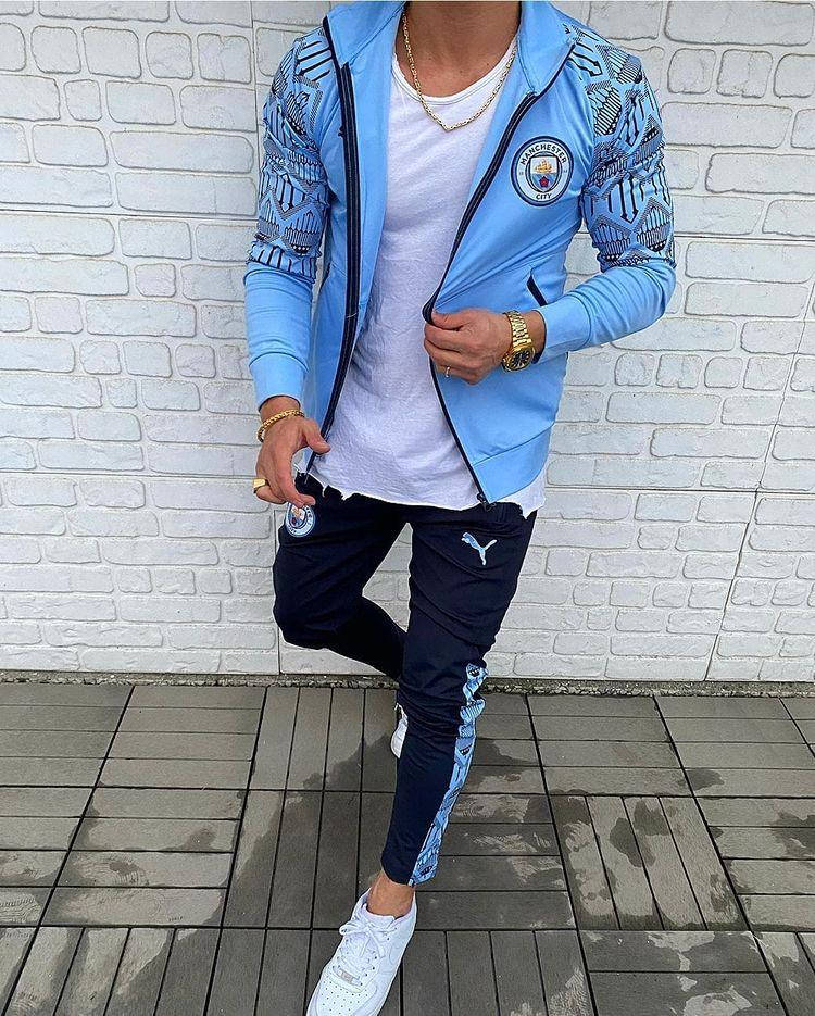 

Мужской спортивный костюм Puma Manchester City демисезонный, Голубой