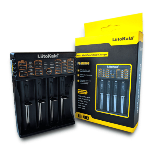 

Зарядное устройство LiitoKala Lii-402 для Li-ion, LiFePO4, Ni-MH / Ni-Cd батарей, 4 канала