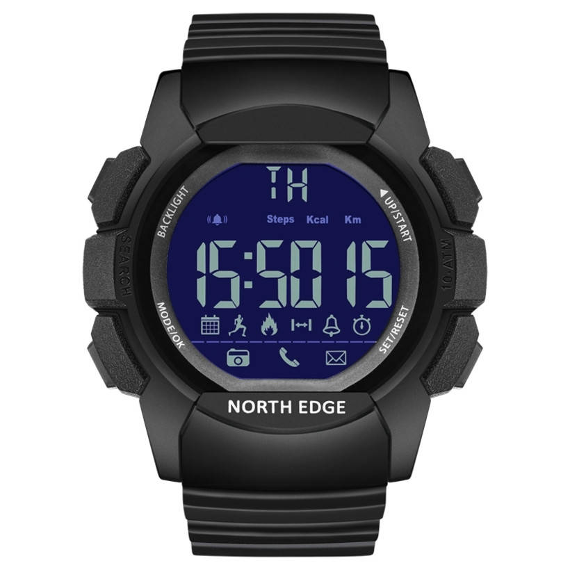 

Мужские тактические Смарт часы North Edge Combo 10BAR Black водостойкость 100 метров
