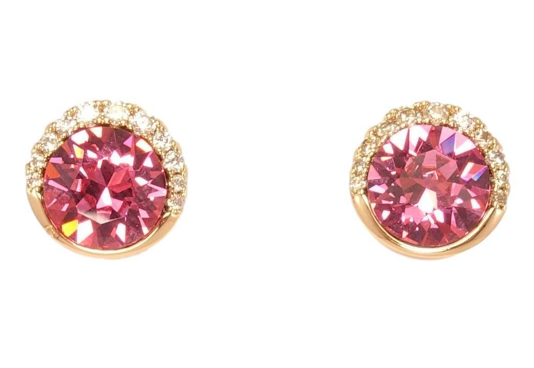 

Серьги Xuping Позолота 18K с кристаллами Swarovski гвоздики "Кристалл Rose в оправе с цирконием" ø 9мм