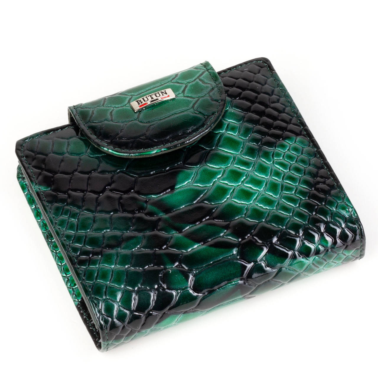 

Женский кожаный кошелек Butun 550-014-009 зеленый "под рептилию", Зелёный