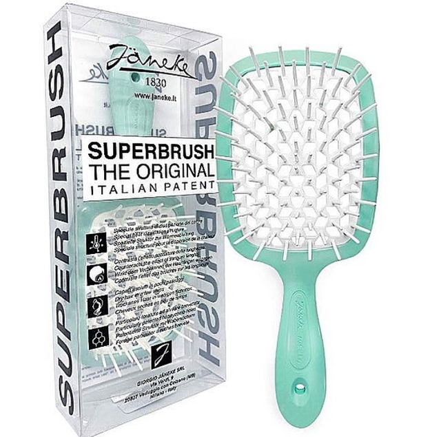 

Расческа для волос Janeke Superbrush Оригинал Мятная с белым