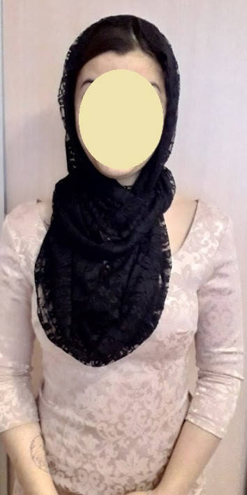 

Чёрный платок в церковь, храм, хомут, гипюровый ажурный, Черный
