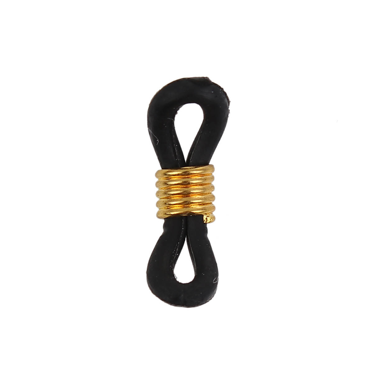 

Коннектор для очков, Резина чёрного цвета, Пружинка золото цвета, 20 mm x 6 mm