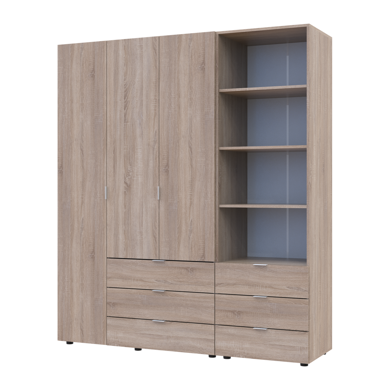 Шафа для одягу Doros Гелар Дуб сонома 3ДСП з пеналом 176.2х49.5х203.4 (42005181)