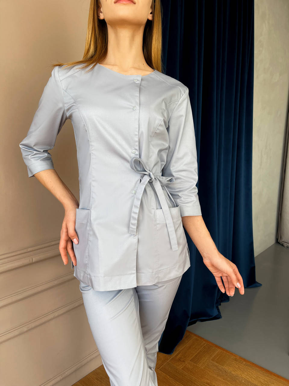 

Медицинская куртка Мери. Сталь. Рукав 3/4. Satal, Серый