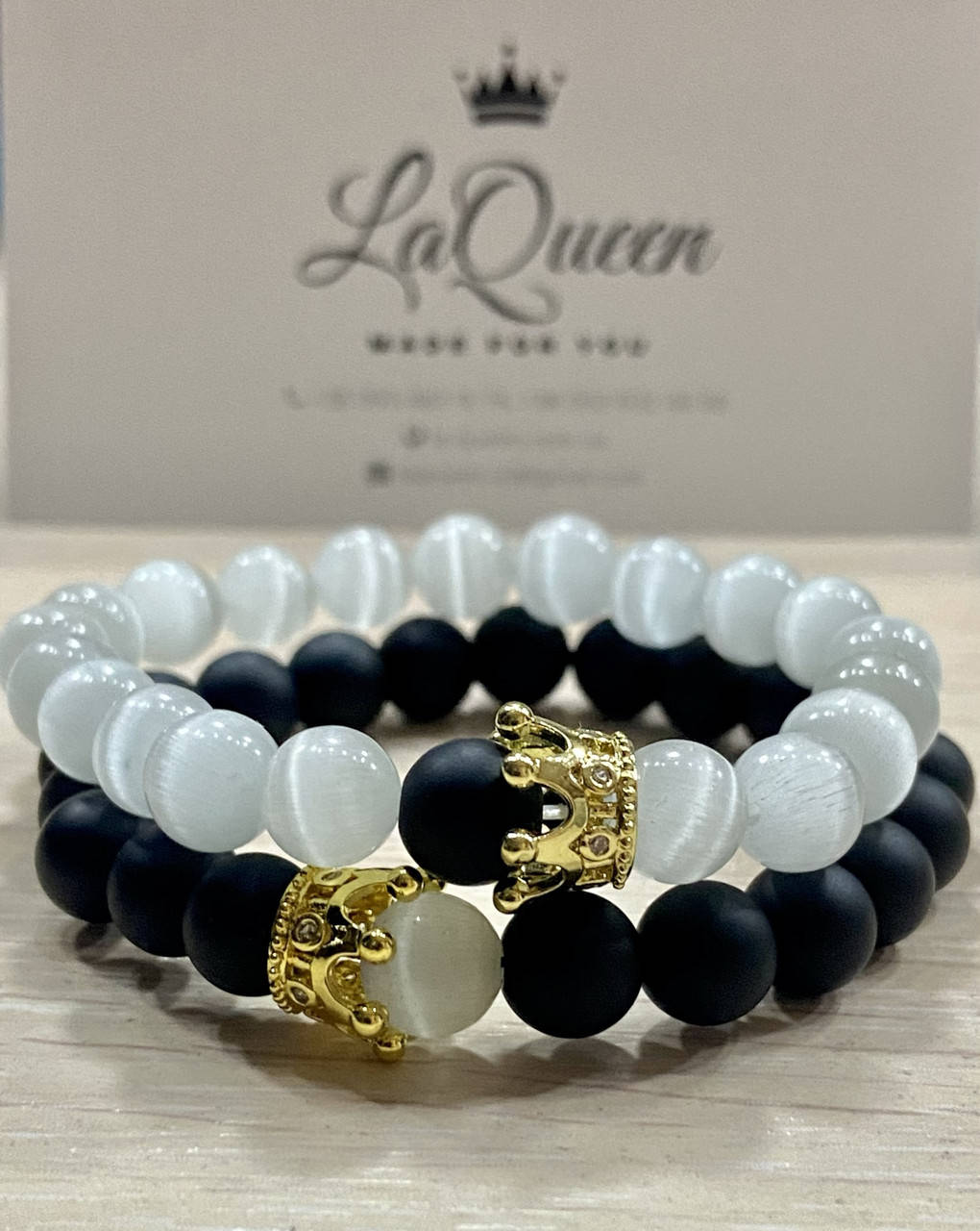 

Парные браслеты из камня Кошачий глаз и Матовый Шунгит