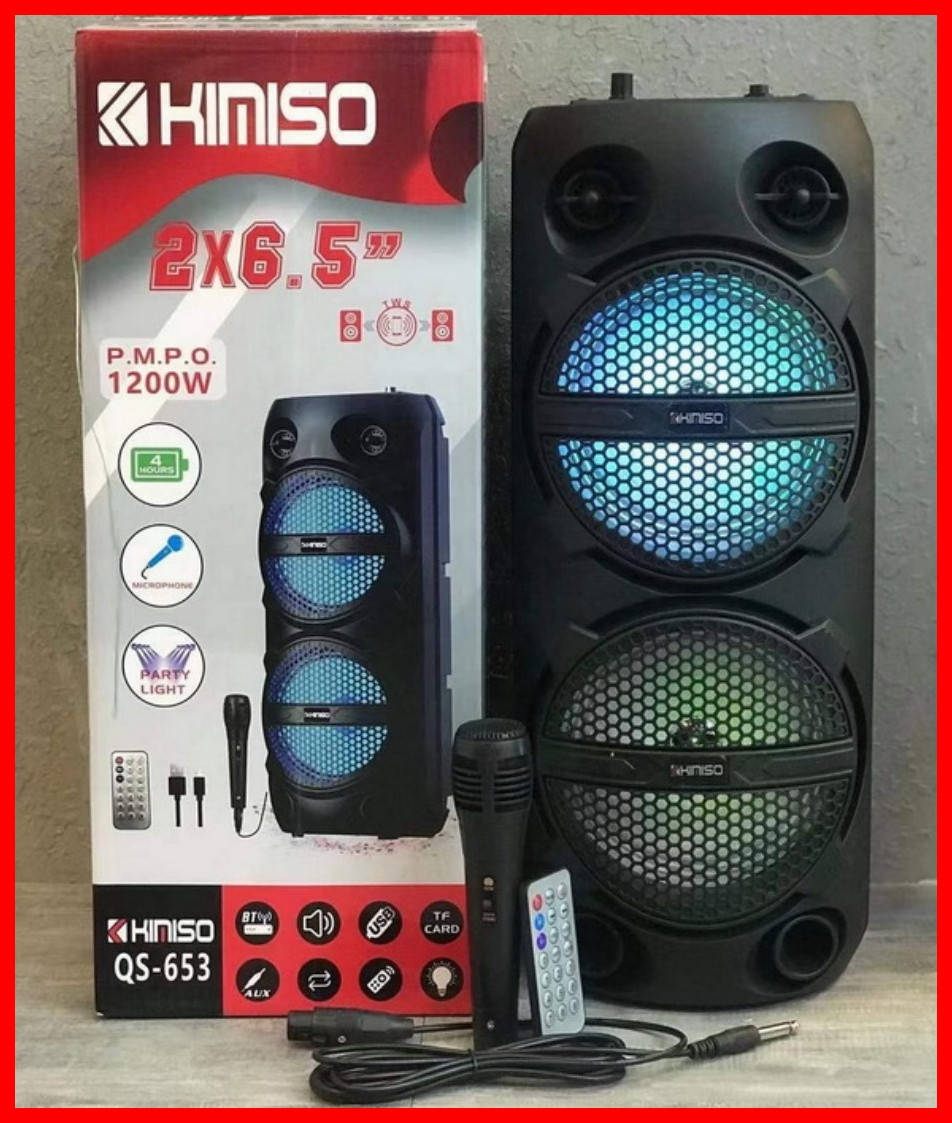 

Колонка громкая сабвуфер портативная с Bluetooth QS-653 с аккумулятором