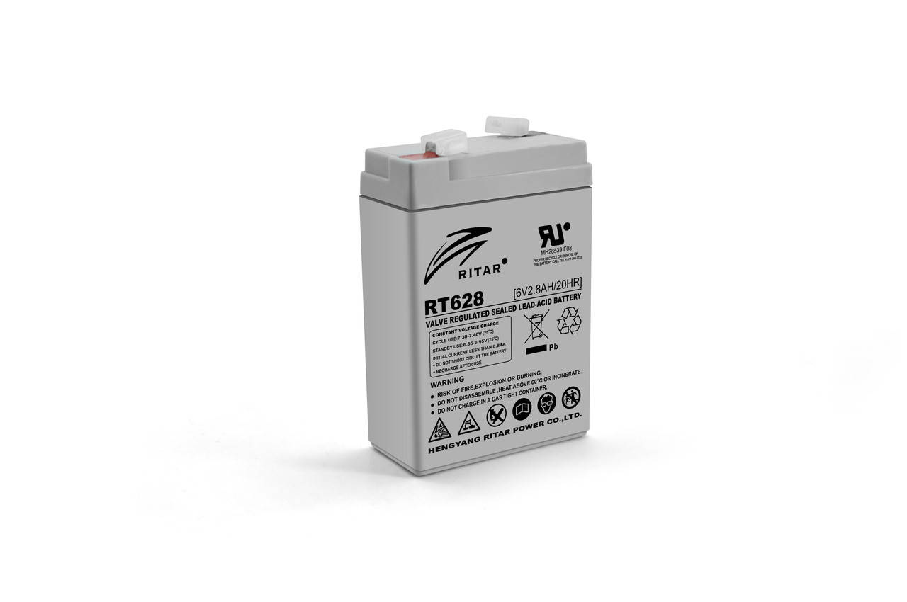 

Аккумуляторная батарея AGM RITAR RT628, Gray Case, 6V 2.8Ah ( 66х34х 97 (103 ) ) Q25