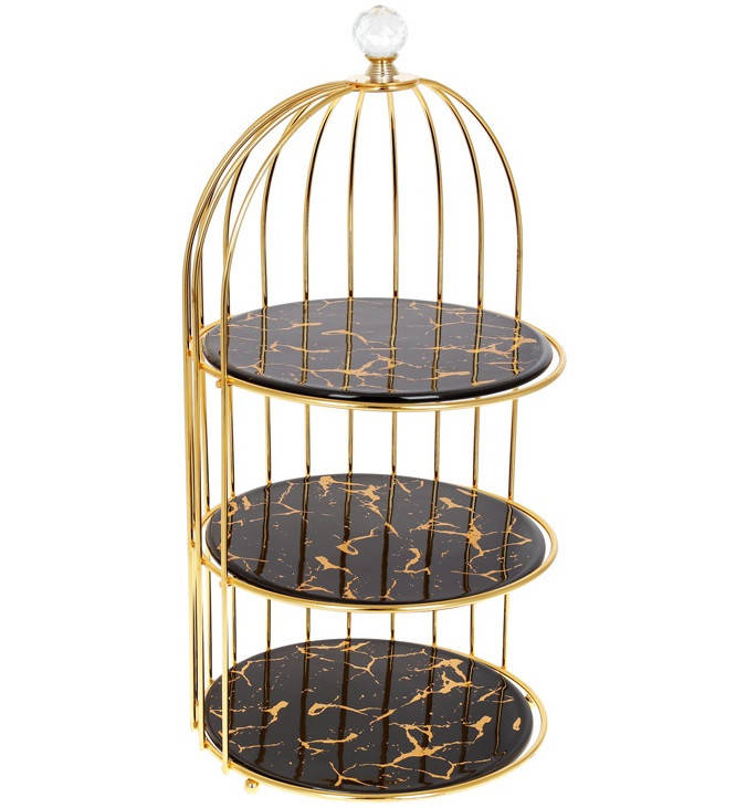 

Трехъярусная этажерка - клетка 41 см Мрамор, Черный