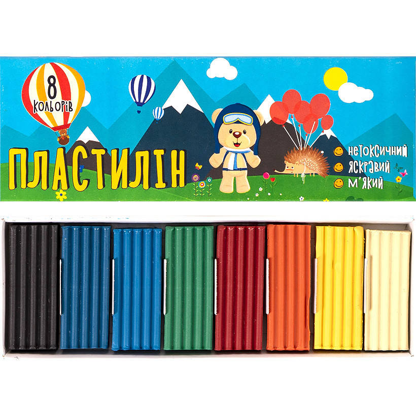 

Пластилин Мішутка 160 г 8 цветов "Mizar" ПЛ-005-МВ