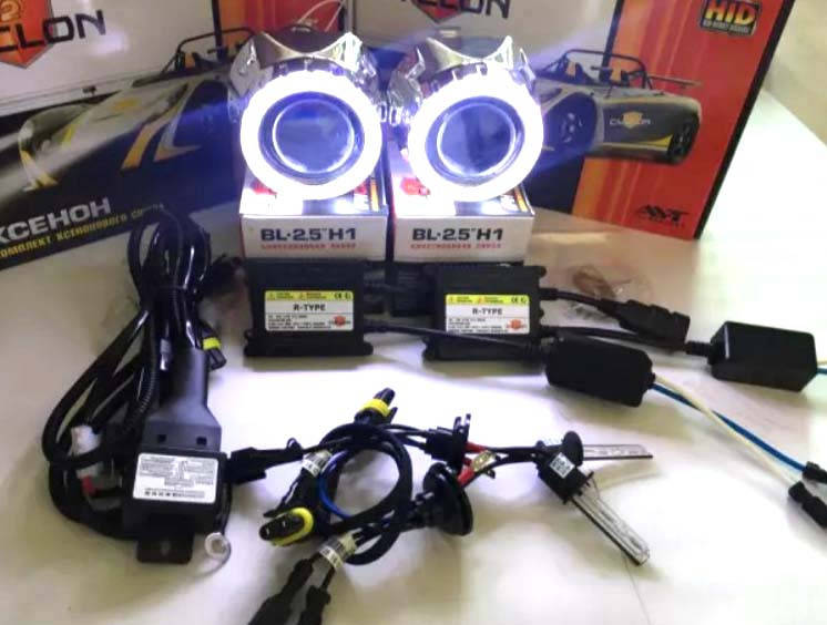 

Биксеноновые линзы Cyclone G5 с ангельскими LED глазками и ксенон комплект с проводкой!