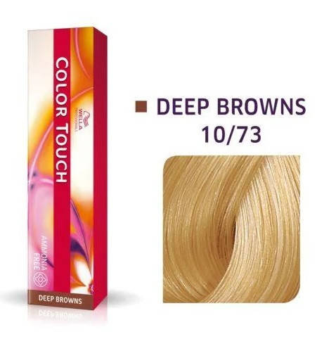 

Краска для волос Wella Color Touch безаммиачная 10/73 Очень яркий блондин коричнево-золотистый 60 мл