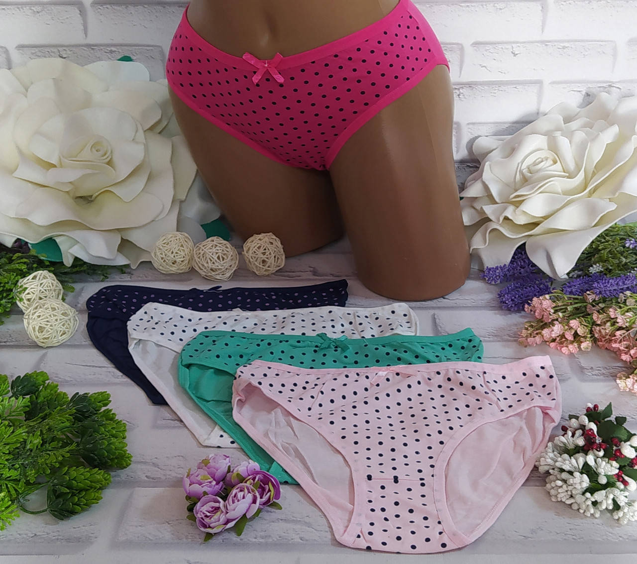

Трусы женские 2XL- (р. 46-48) хлопок, Разные цвета