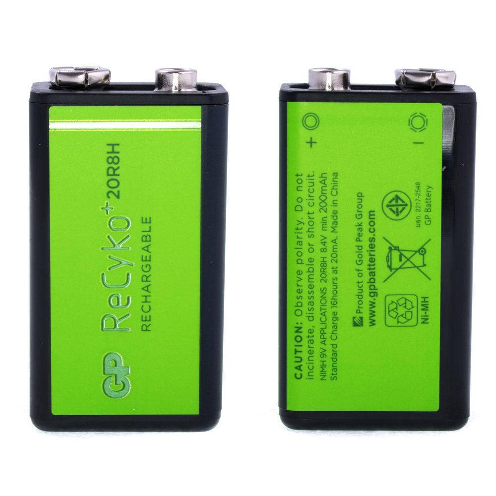 

Аккумулятор "крона" GP NiMH 8.4V 200mAh ReCyko ( 20R8HE-2GBE1) GP Batteries