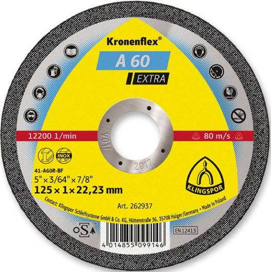 

Круг отрезной по металлу Kronenflex® (Klingspor) A 60 Extra 125х1,0х22,23