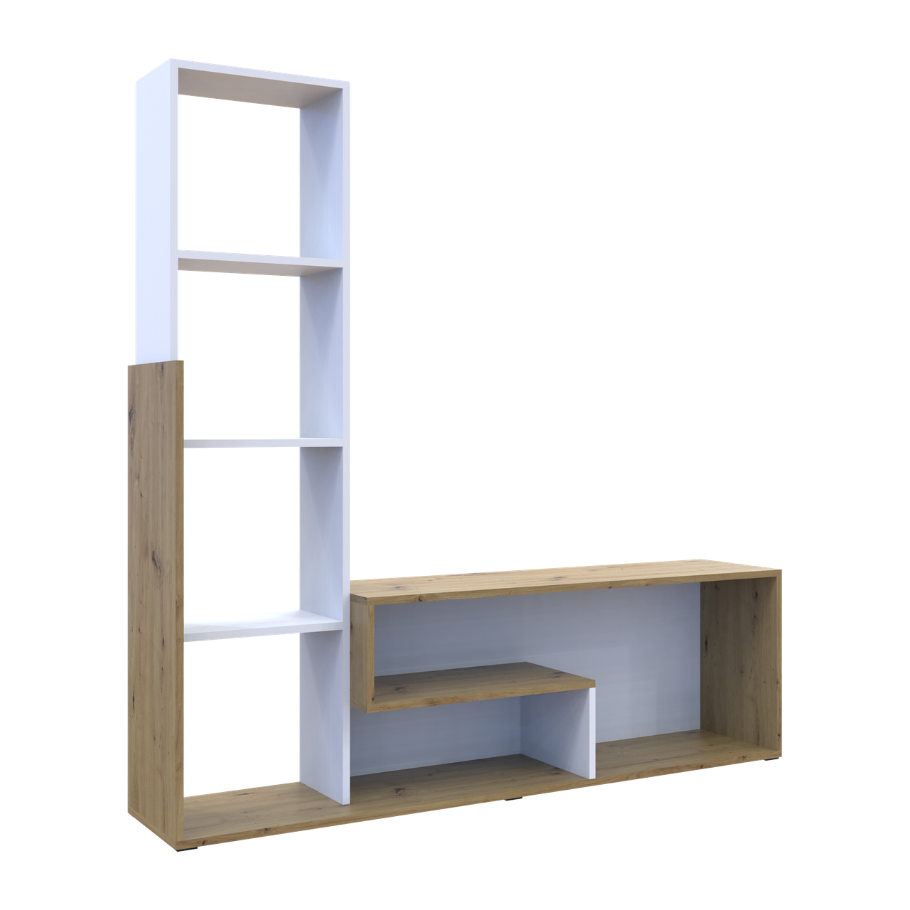 Стінка у вітальню Doros Етана Дуб Артизан / Білий 150х30х150 (41510097) 3