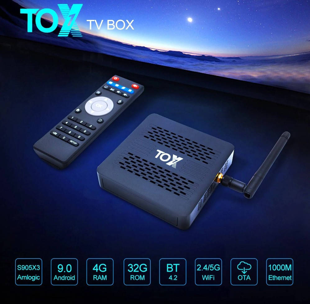 

⫸Smart TV Tox1 4GB/32ГБ Amlogic s905x3 Android Box смарт ТВ приставка андроїд андроид бокс