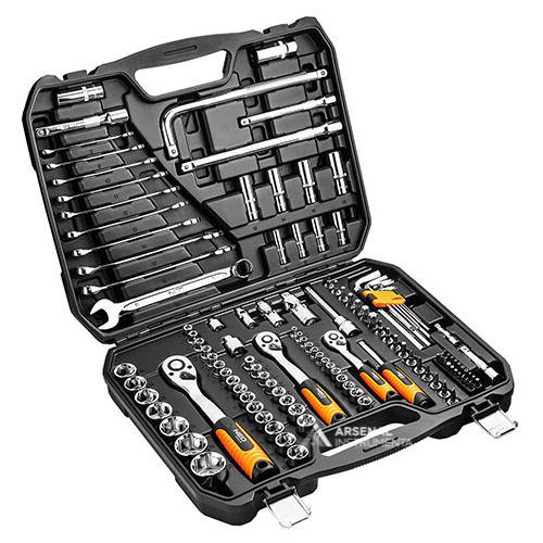 

Набор инструмента 126 шт., ½, ⅜, ¼ 08-667 Neo Tools.