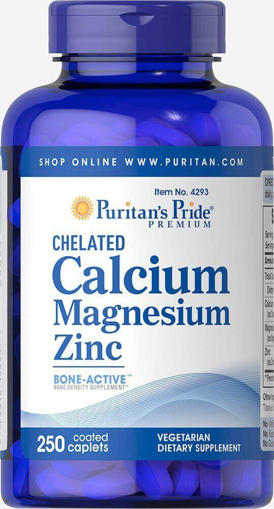 

Кальций Магний Цинк хелат, Chelated Calcium Magnesium Zinс, Puritan's Pride, 250 капсул (PTP-14293)
