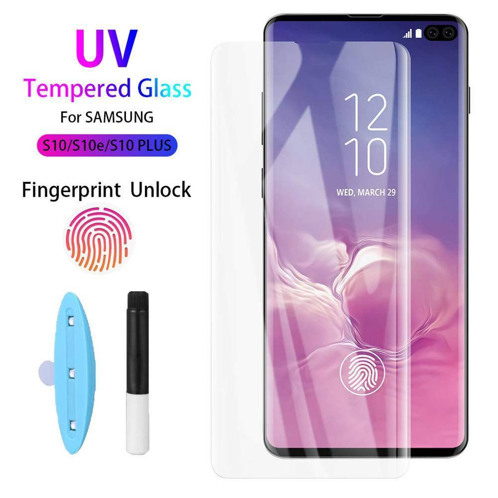 

UV изогнутое защитное стекло для Samsung Galaxy S10 прозрачное без рамок, Прозрачный