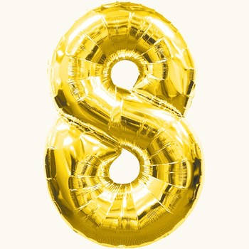 

Шар фольгированный золотой, цифра "8", Золотистый