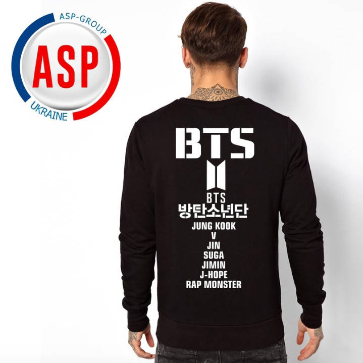 

Свитшот кофта футболка толстовка с логотипом группы BTS BangTan Bulletproof Boy Scout