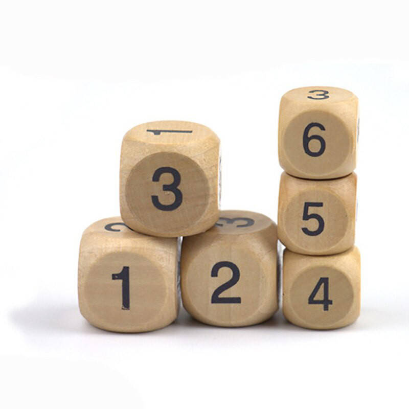 

Игральные кости с цифровыми обозначениями, деревянные, набор 5 шт.