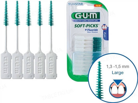 

Набор межзубных щёток с фторидом GUM Soft Picks, большие