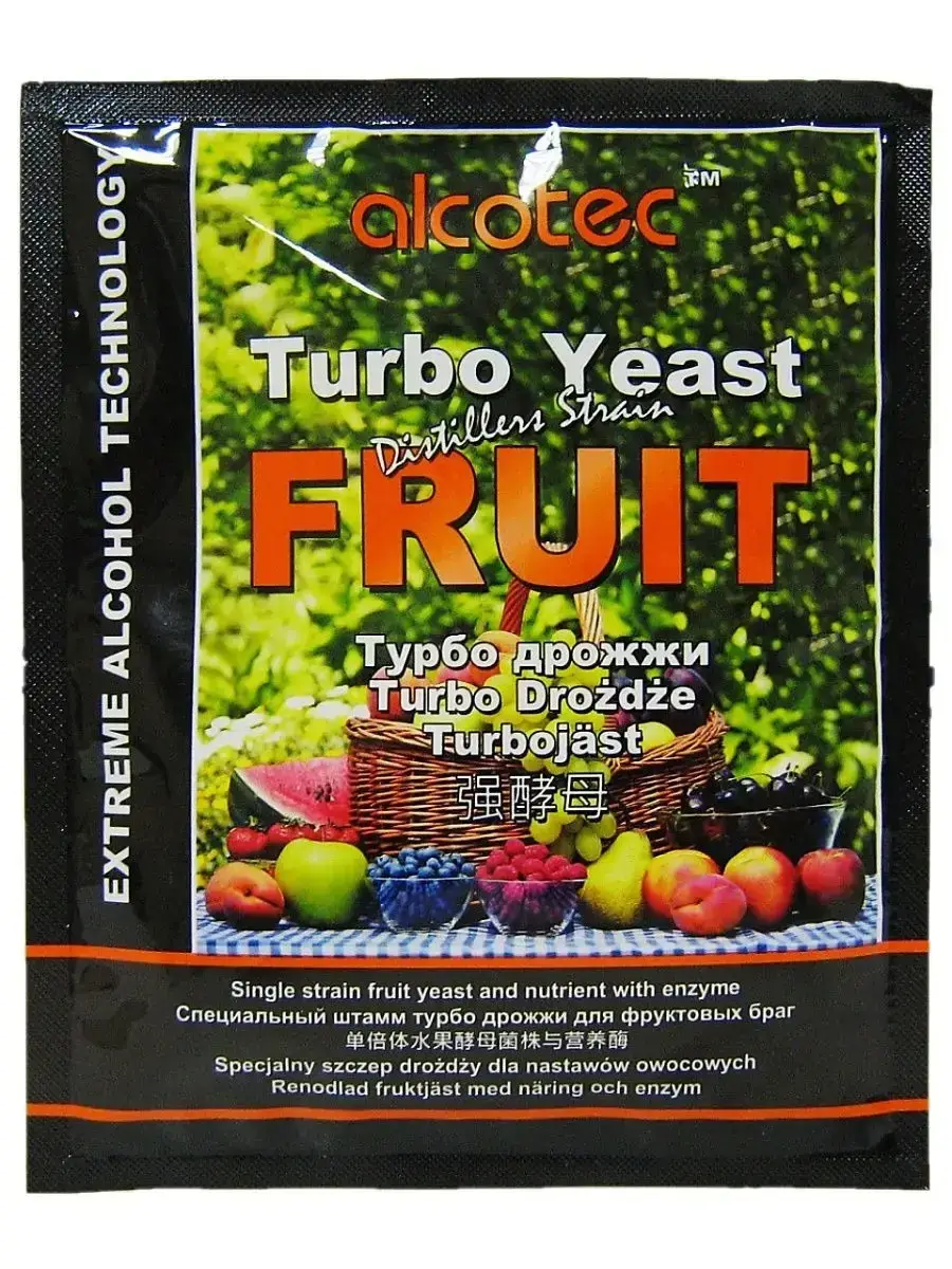 

Турбо дрожжи для фруктов Alcotec Fruit Turbo 60 гр. Дрожжи для фруктового сусла.