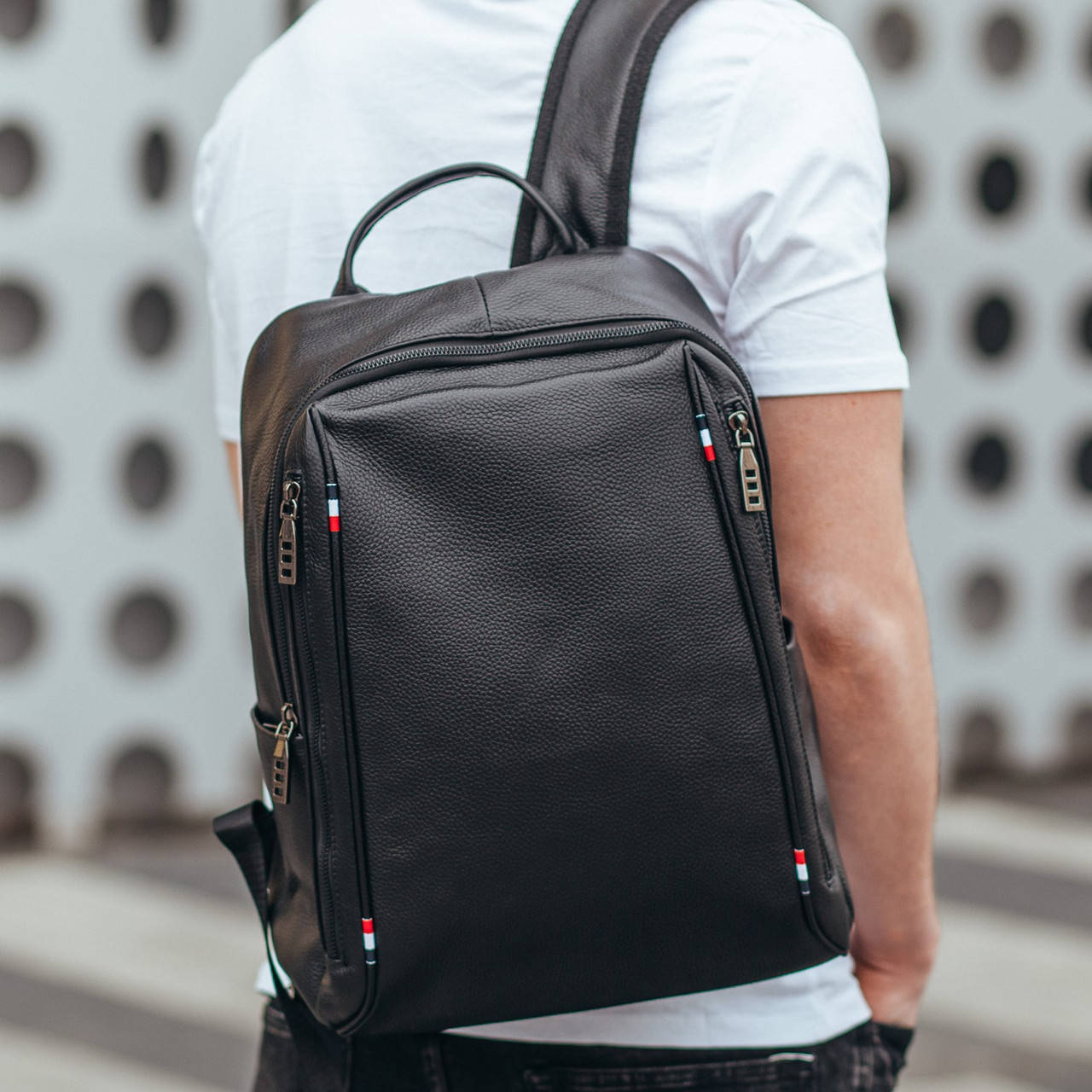 

Мужской кожаный рюкзак Borsa Leather 1t1017m-black, Черный