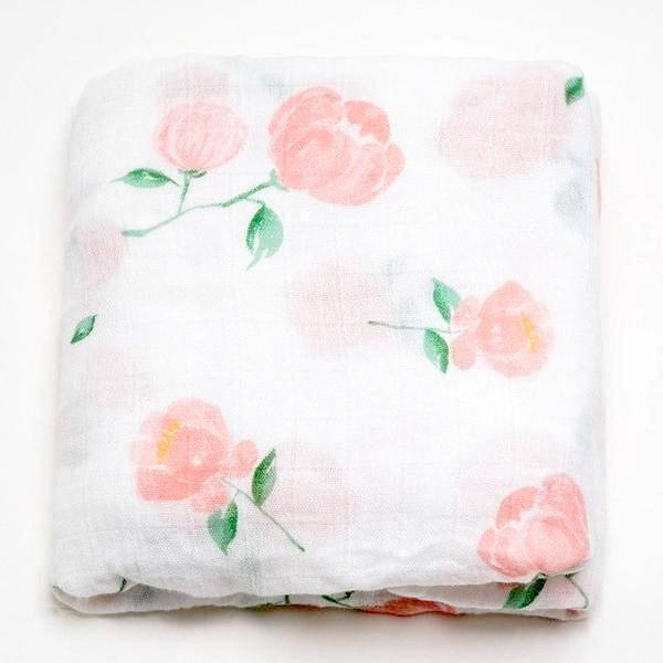 

Пеленка муслиновая KiddieWiddie Пионы 110x120 см, Разные цвета