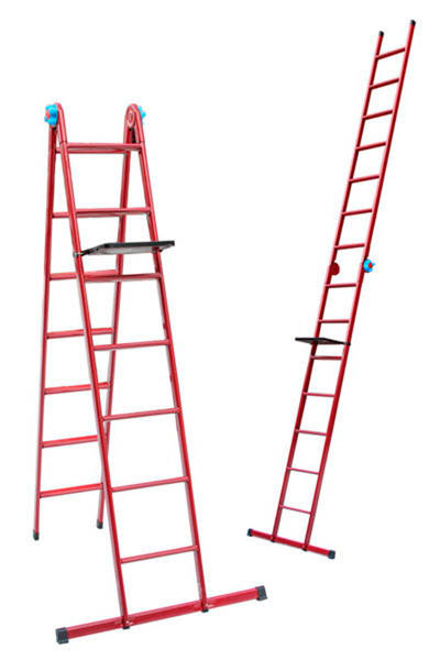 

Стремянка универсальная 8ступеней (2,15/4,74м, двухсторонняя) металл ТЕХНОЛОГ