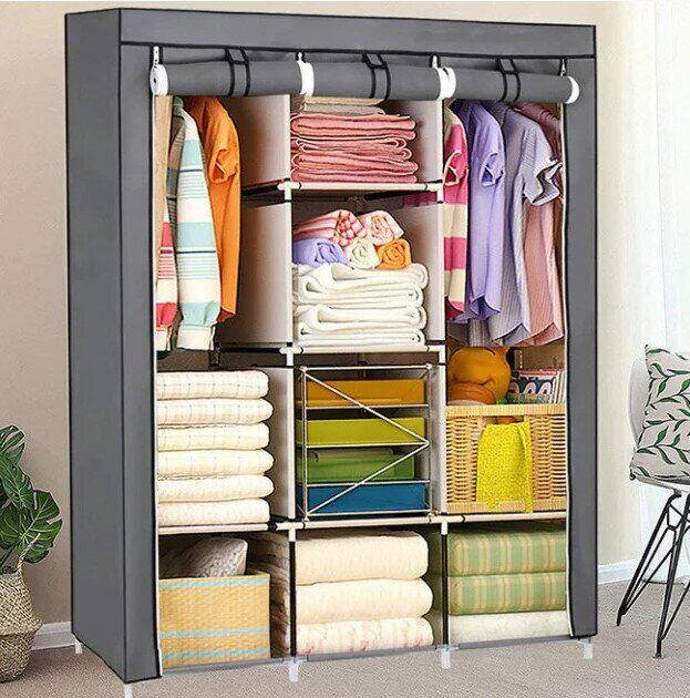

Складной каркасный тканевый шкаф Storage Wardrobe 88130, шкаф на три секции 130*45*175 BF