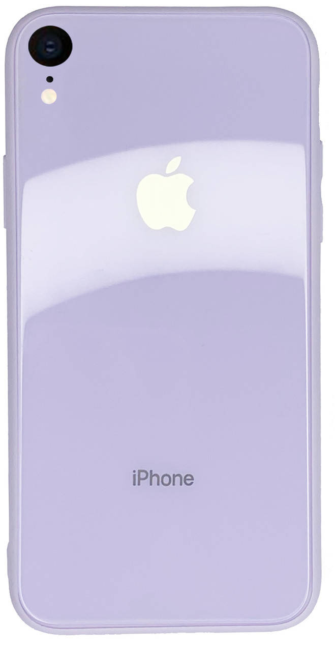 

Чехол стеклянный Glass case для IPhone Xr (08) Lilac лиловый, Сиреневый