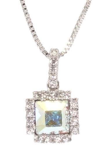 

Кулон Xuping Родий с кристаллами Swarovski на цепочке "Кристалл Aurore Boreale в окружении циркония" длина