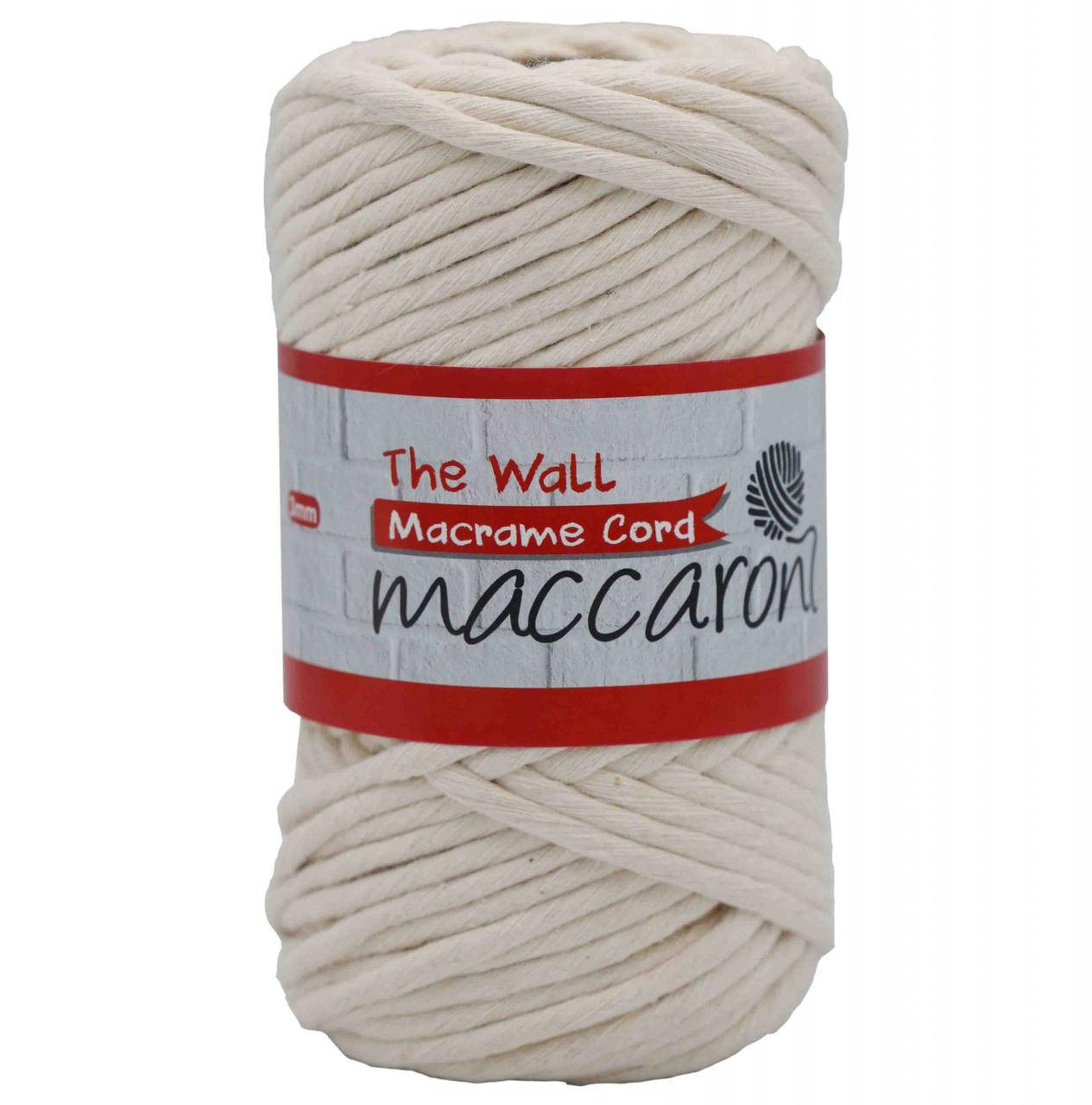 

Эко Хлопковый Шнур Macrame Cord The Wall Maccaroni 3 mm ,светло-кремовый