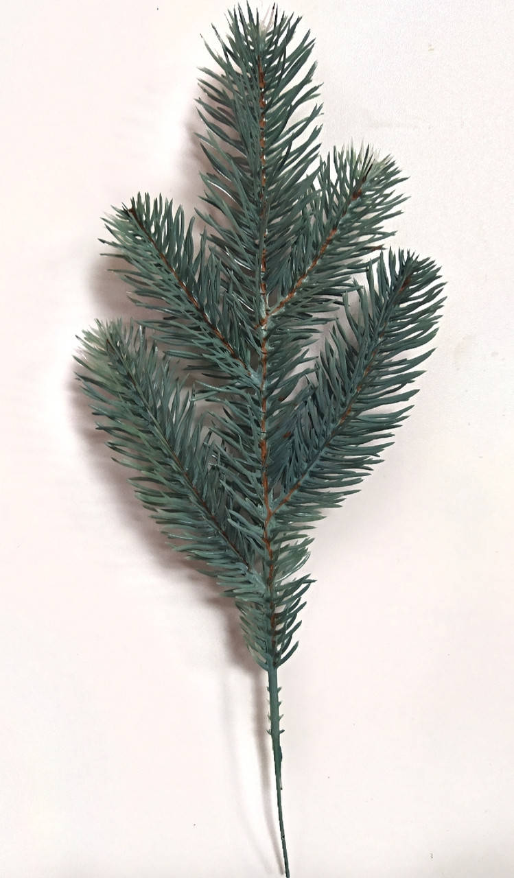 

Веточка ели голубая, искусственная хвоя 32*14 см, Голубой