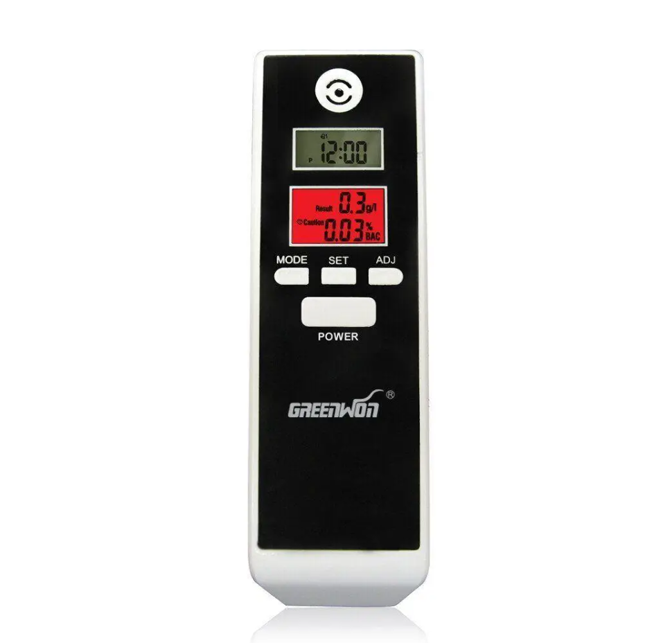 

Карманный, бытовой алкотестер Greenwon PFT-661S (LCD экран, часы, термометр)