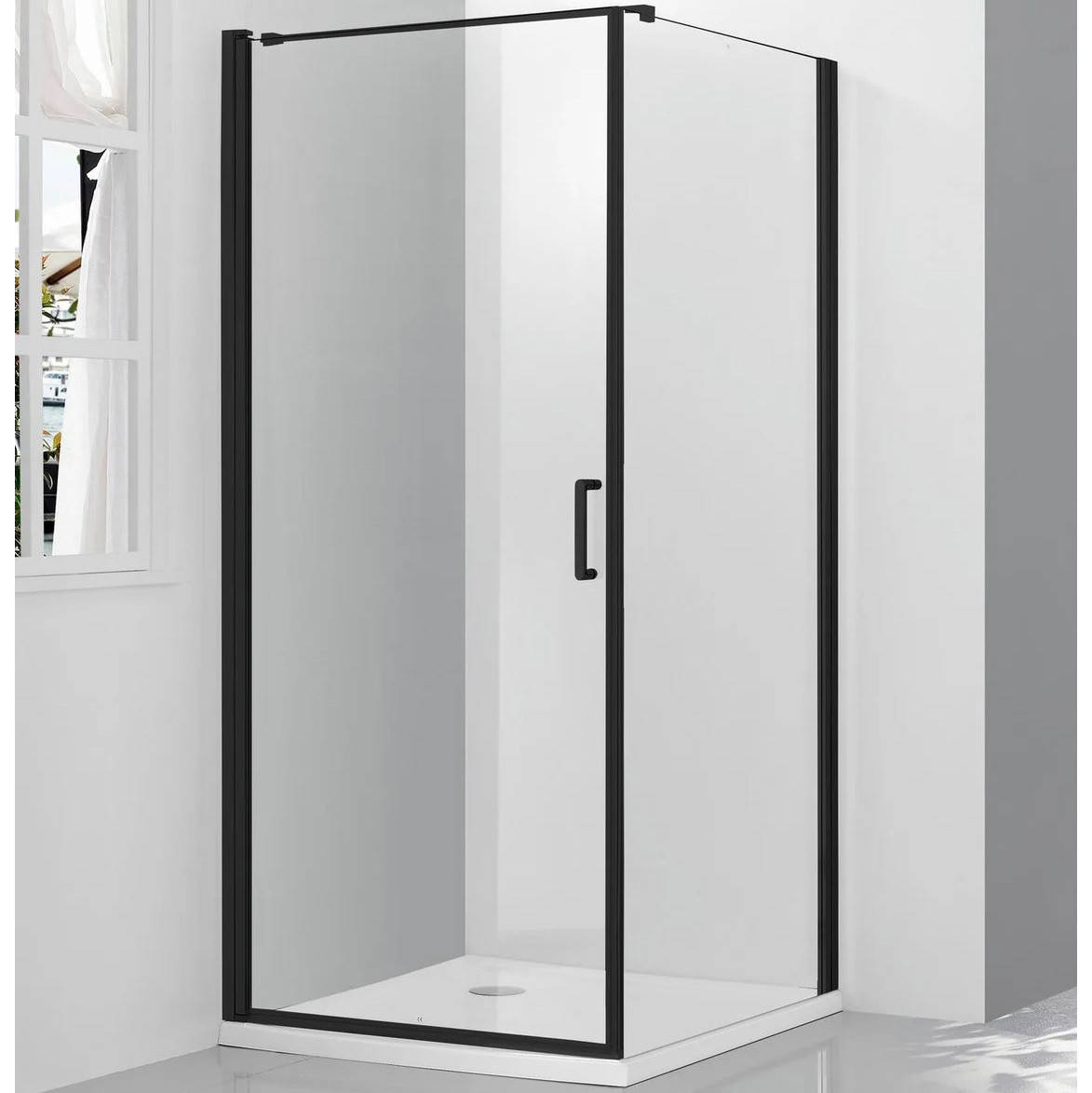 

Стеклянная душевая кабина AVKO Glass 62271 Black 190х90х90 Clear перегородка для душа