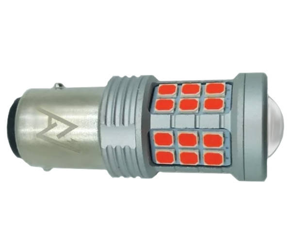 

Светодиодная лампа AVolt 1157 P21/5W 2835-36SMD Lеns Canbus красная 10-30v