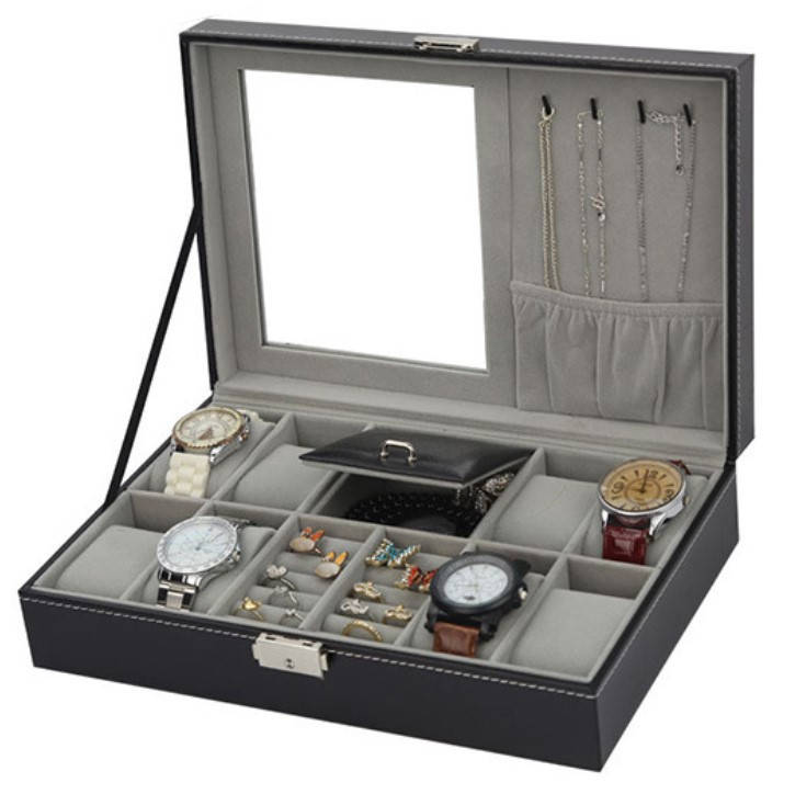 

Органайзер "JEWELRY 12BOX" шкатулка для часов, украшений, ювелирных изделий, бижутерии (12 отделений)