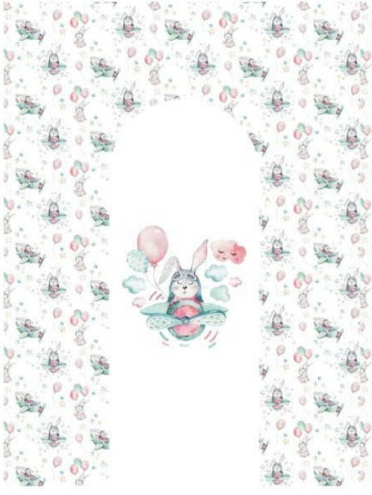 

Панелька из сатина для кокона "Зайка на самолёте" 80*110 см, Разные цвета