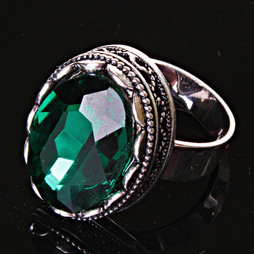 

УЦЕНКА Кольцо оправа "зубчик" "М" овальный зеленый Кристалл 2,1*1,6 см без р-р