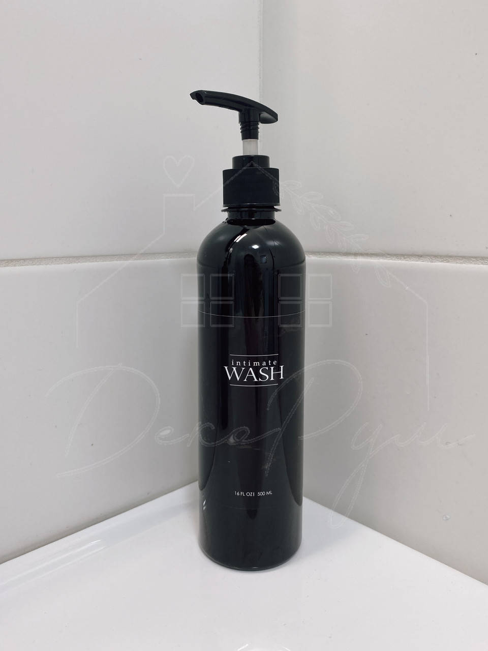 

Баночка с дозатором "Intimate wash" черная, Черный