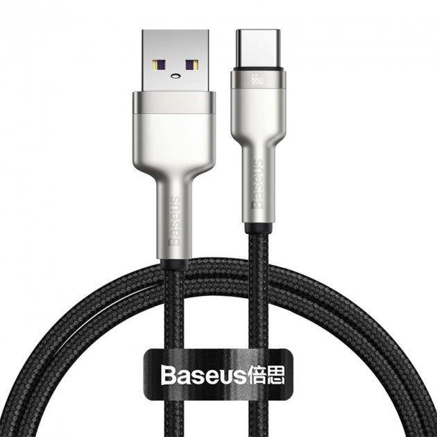 

Кабель Baseus Cafule Series Metal Data Cable USB to Type-C 66W 1m (CAKF000101), Черный