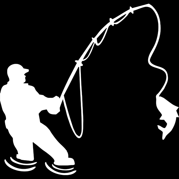 

Рыбак наклейка на авто 18*17см, Белый